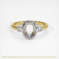 14K White & Yellow Three Stone Ring Setting Image