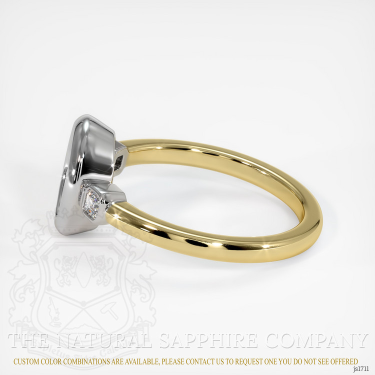 18K White & Yellow Three Stone Ring Setting