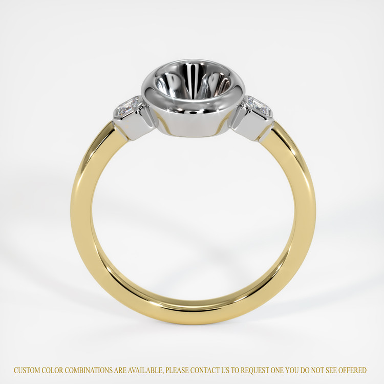 18K White & Yellow Three Stone Ring Setting