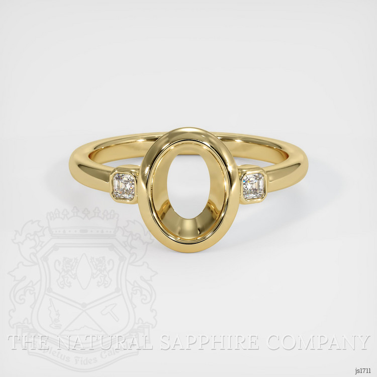 10K Yellow Gold Three Stone Ring Setting