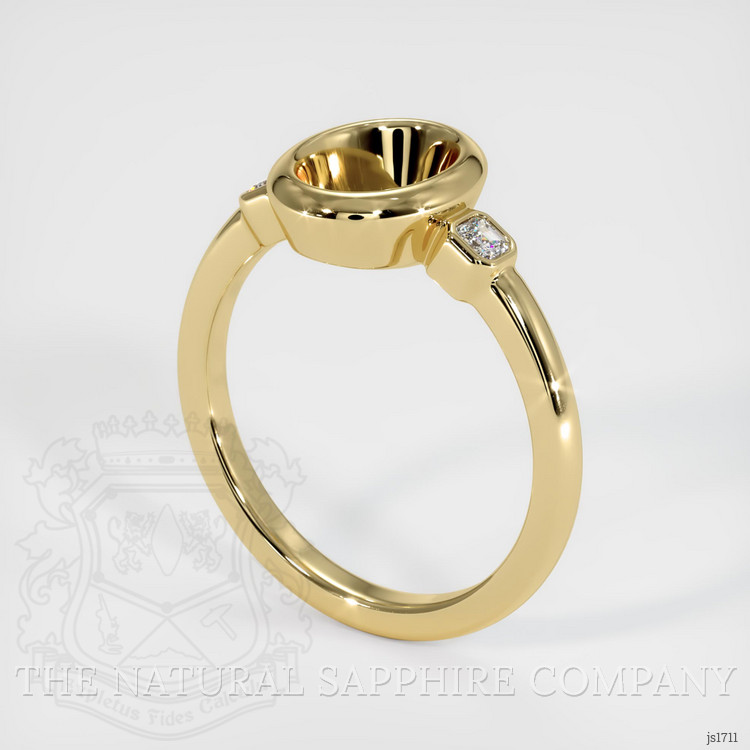 14K Yellow Gold Three Stone Ring Setting