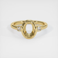 14K Yellow Gold Three Stone Ring Setting Image