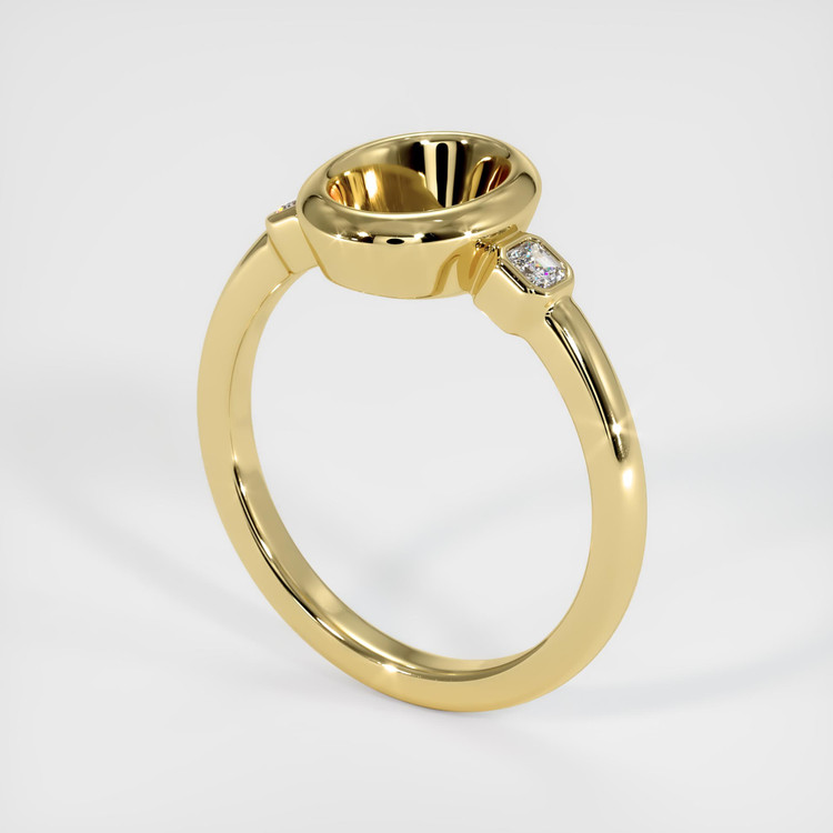 18K Yellow Gold Three Stone Ring Setting