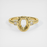 18K Yellow Gold Three Stone Ring Setting Image
