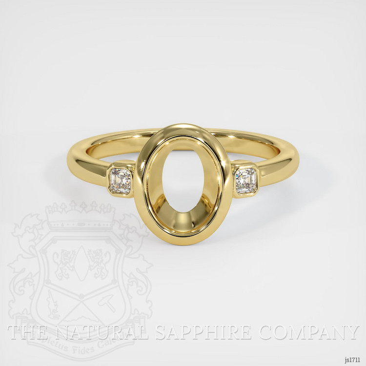 18K Yellow Gold Three Stone Ring Setting