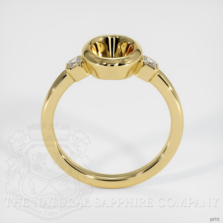 18K Yellow Gold Three Stone Ring Setting