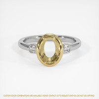 14K Yellow & White Three Stone Ring Setting Image
