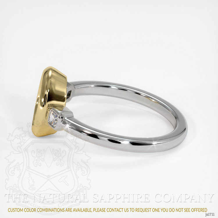 14K Yellow & White Three Stone Ring Setting