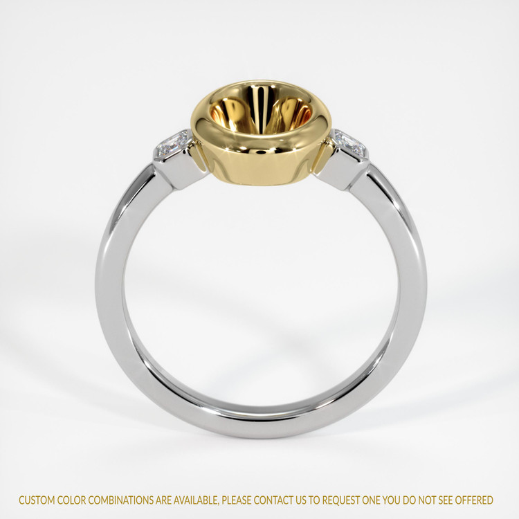 14K Yellow & White Three Stone Ring Setting