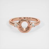 14K Rose Gold Three Stone Ring Setting Image