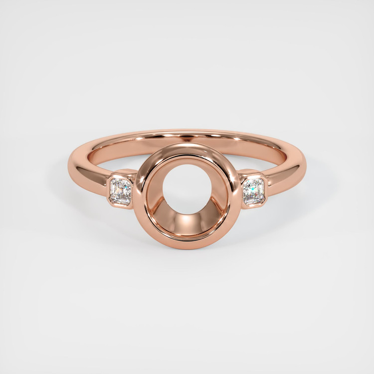 14K Rose Gold Three Stone Ring Setting
