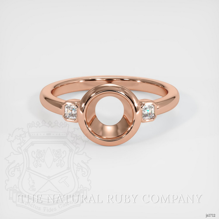 14K Rose Gold Three Stone Ring Setting