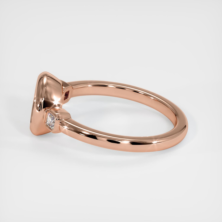 14K Rose Gold Three Stone Ring Setting