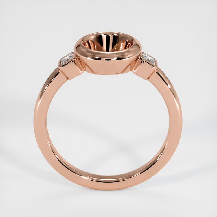 14K Rose Gold Three Stone Ring Setting