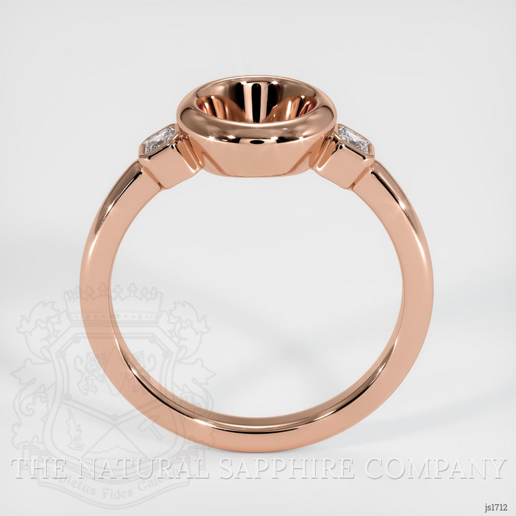 14K Rose Gold Three Stone Ring Setting