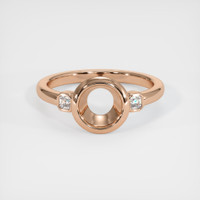18K Rose Gold Three Stone Ring Setting Image