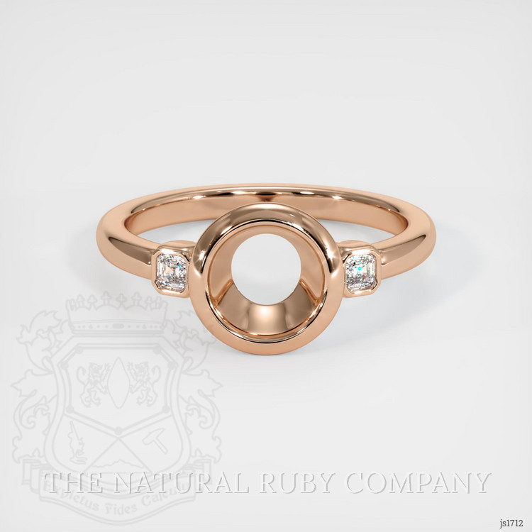 18K Rose Gold Three Stone Ring Setting