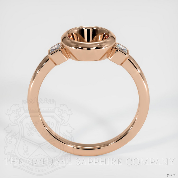 18K Rose Gold Three Stone Ring Setting