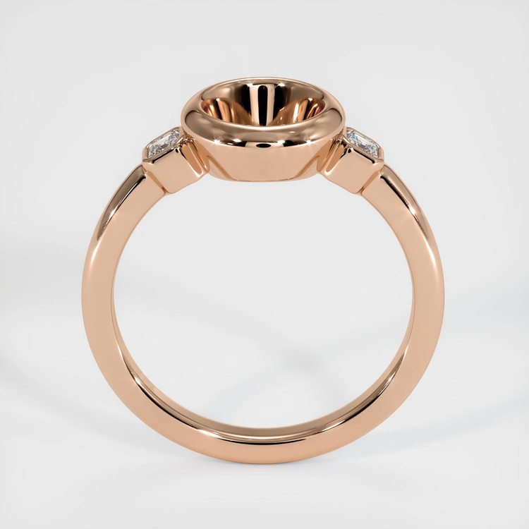 18K Rose Gold Three Stone Ring Setting