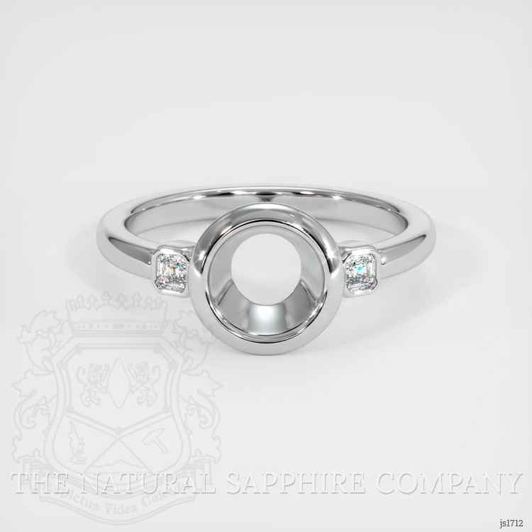 10K White Gold Three Stone Ring Setting