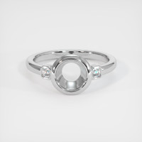 14K White Gold Three Stone Ring Setting Image
