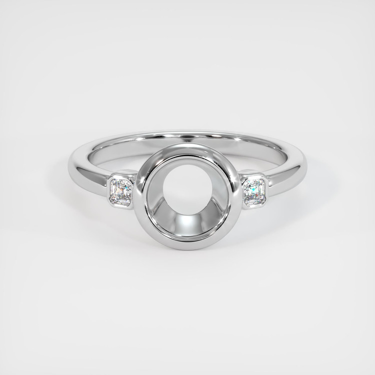 14K White Gold Three Stone Ring Setting