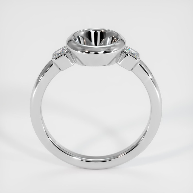 14K White Gold Three Stone Ring Setting