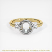 14K White & Yellow Three Stone Ring Setting Image