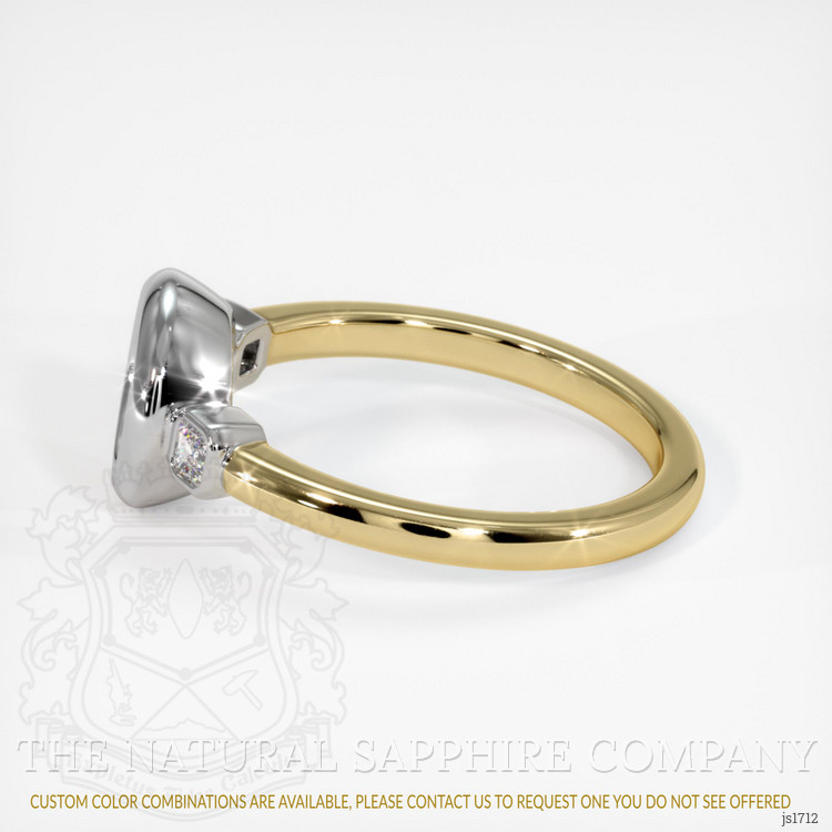 14K White & Yellow Three Stone Ring Setting