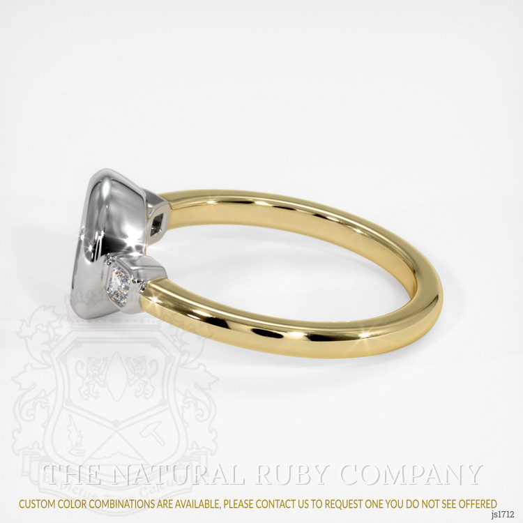 14K White & Yellow Three Stone Ring Setting