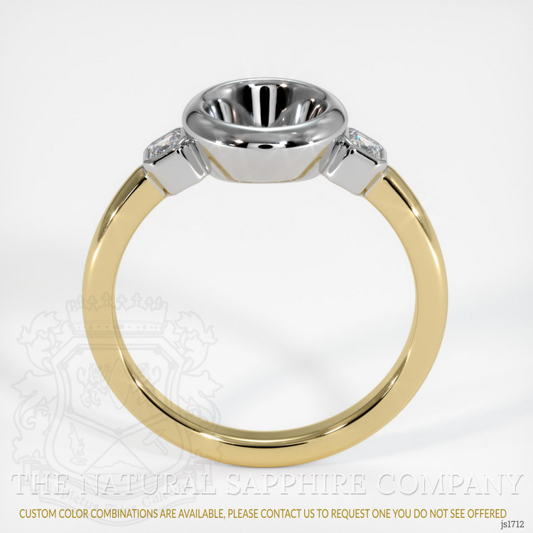 14K White & Yellow Three Stone Ring Setting