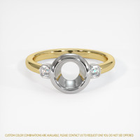 18K White & Yellow Three Stone Ring Setting Image