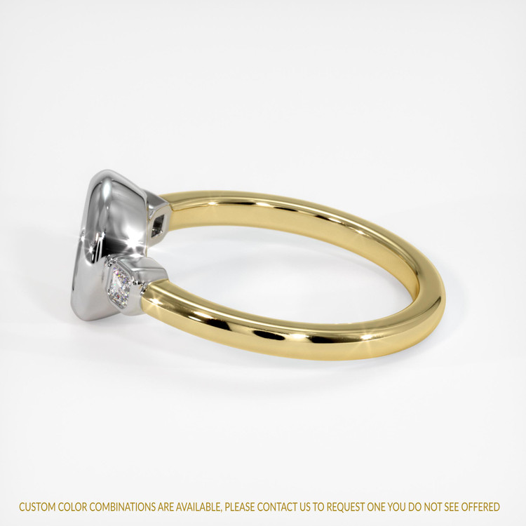 18K White & Yellow Three Stone Ring Setting