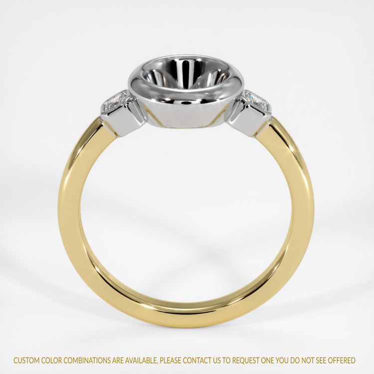 18K White & Yellow Three Stone Ring Setting