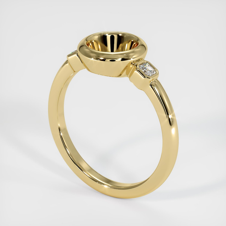 10K Yellow Gold Three Stone Ring Setting