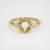 10K Yellow Gold Three Stone Ring Setting Image