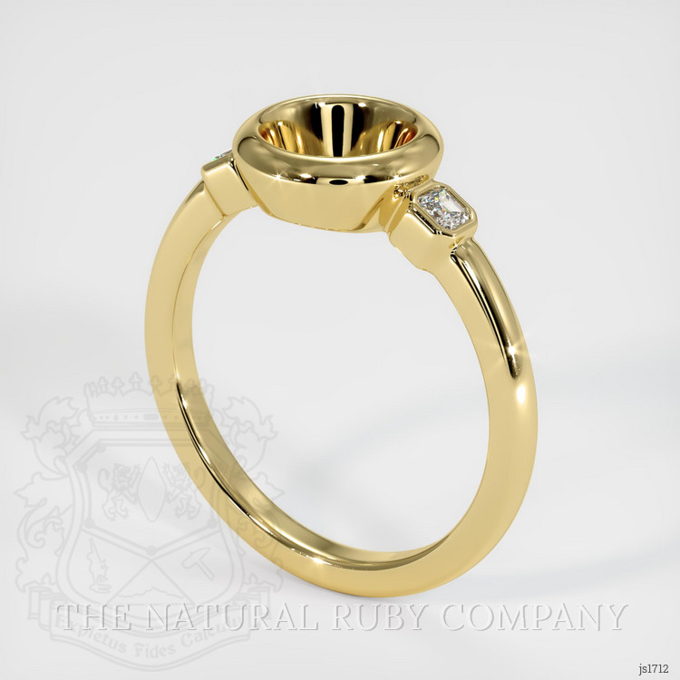 18K Yellow Gold Three Stone Ring Setting