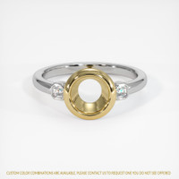 14K Yellow & White Three Stone Ring Setting Image