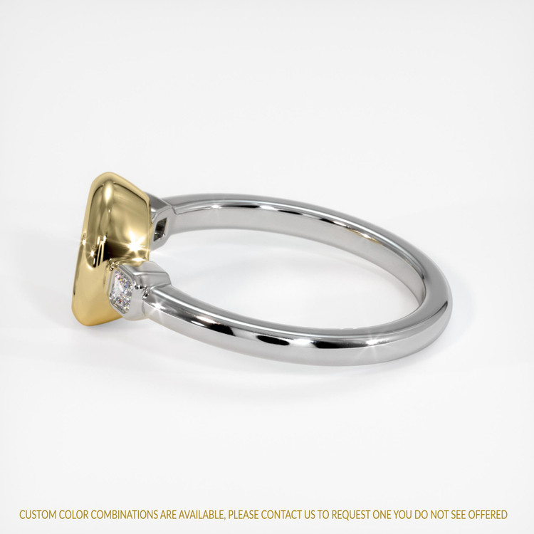 14K Yellow & White Three Stone Ring Setting