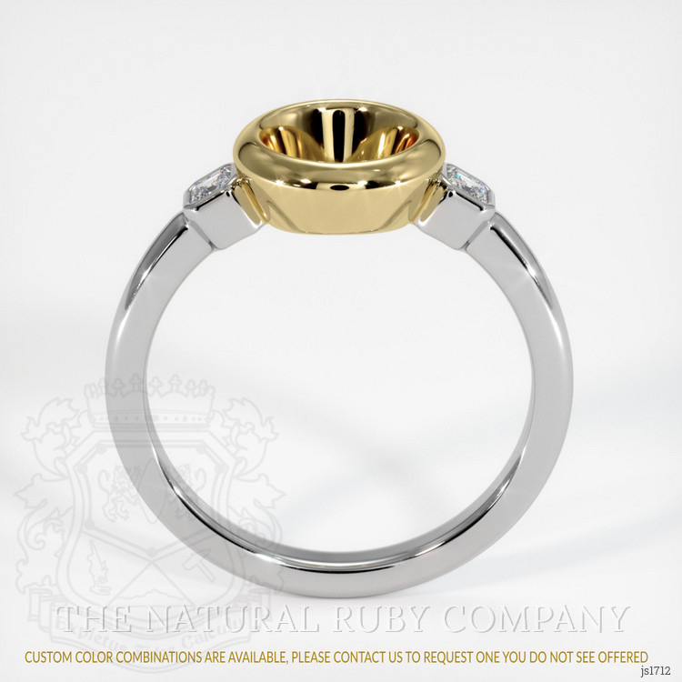 14K Yellow & White Three Stone Ring Setting