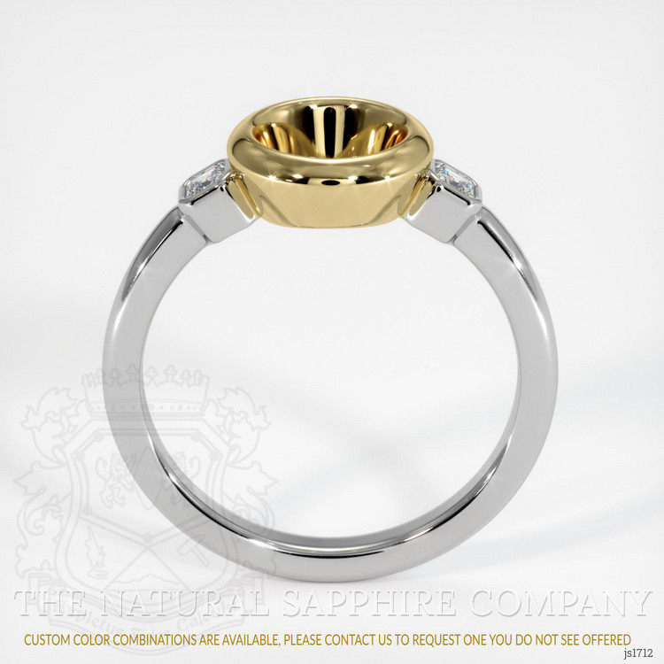 14K Yellow & White Three Stone Ring Setting