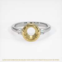 18K Yellow & White Three Stone Ring Setting Image