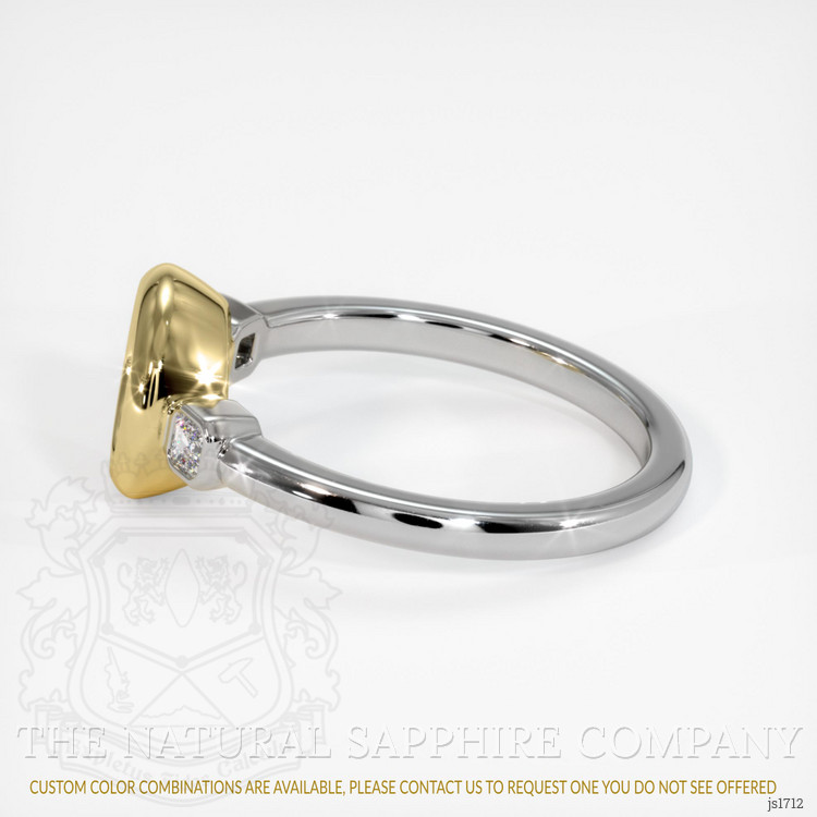 18K Yellow & White Three Stone Ring Setting