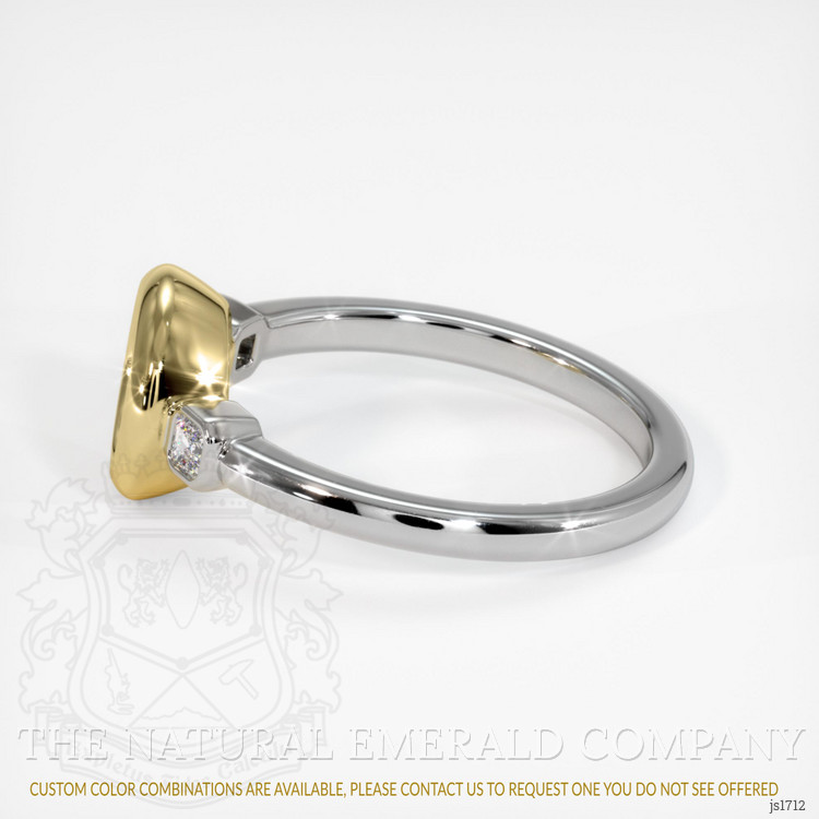 18K Yellow & White Three Stone Ring Setting