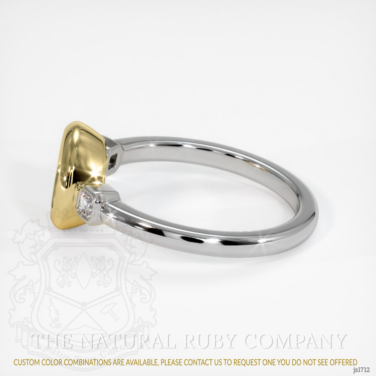 18K Yellow & White Three Stone Ring Setting