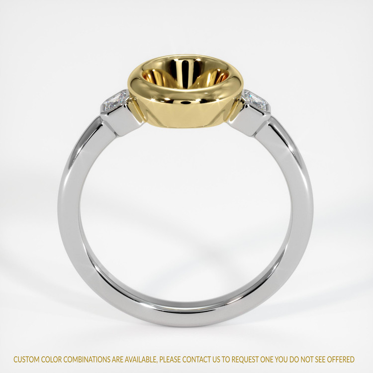 18K Yellow & White Three Stone Ring Setting