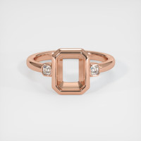 14K Rose Gold Three Stone Ring Setting Image