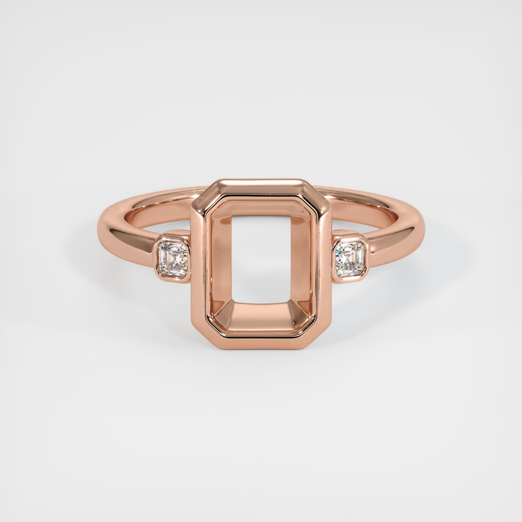 14K Rose Gold Three Stone Ring Setting