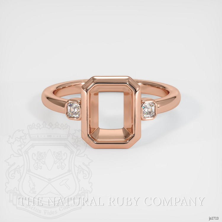 14K Rose Gold Three Stone Ring Setting