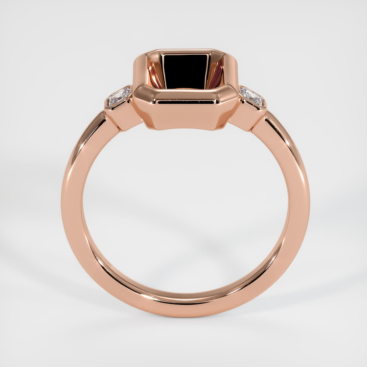 14K Rose Gold Three Stone Ring Setting